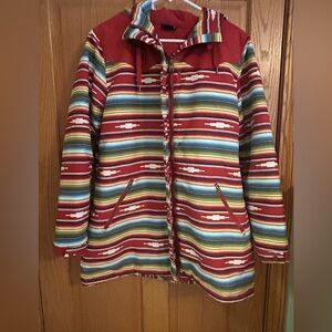 Cruel Girl Colorful Striped Hooded Jacket